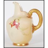 Royal Worcester - A late 19th Century antique blush ivory ceramic miniature jug of taper bulbous