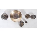A group of silver items dating from the early 20th Century to include engraved vesta case with match