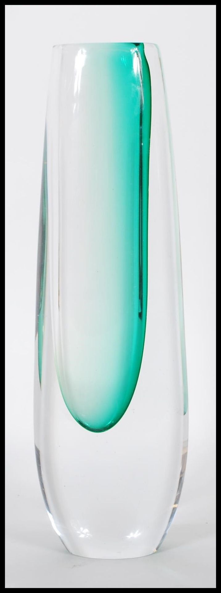 Kosta Boda - Sommerso - A 1950's vintage retro studio art glass asymmetric Sommerso vase designed by