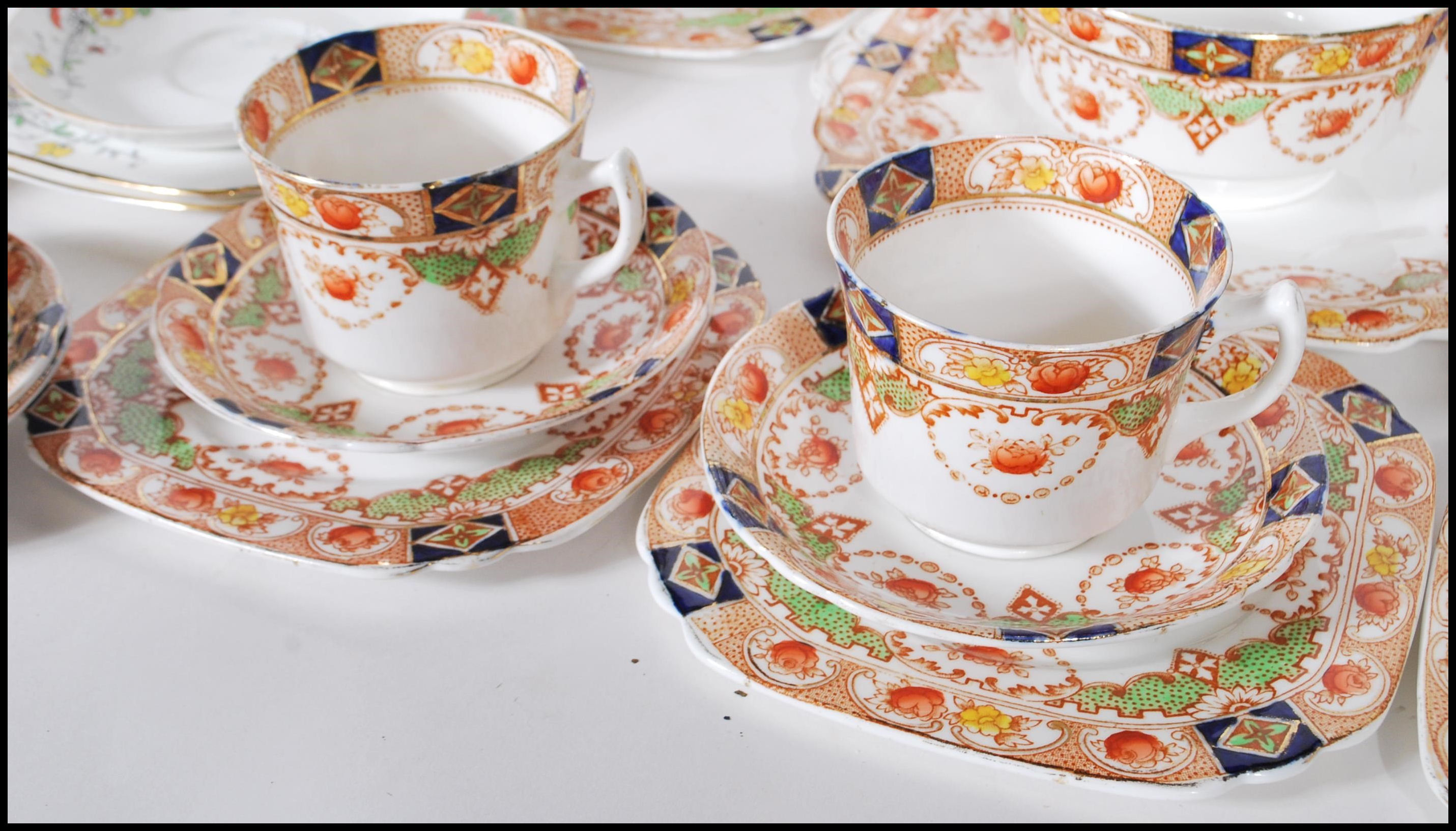 A set of 1930's Art Deco Sampson Smith Wetley China part tea service in a wisteria pattern - Image 9 of 12