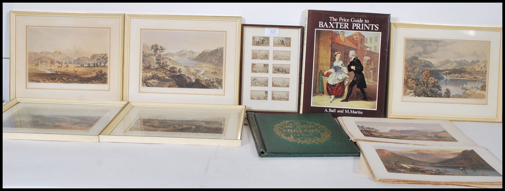 A collection of Lake District colour lithograph prints from 'The Lake Scenery of England' by J B