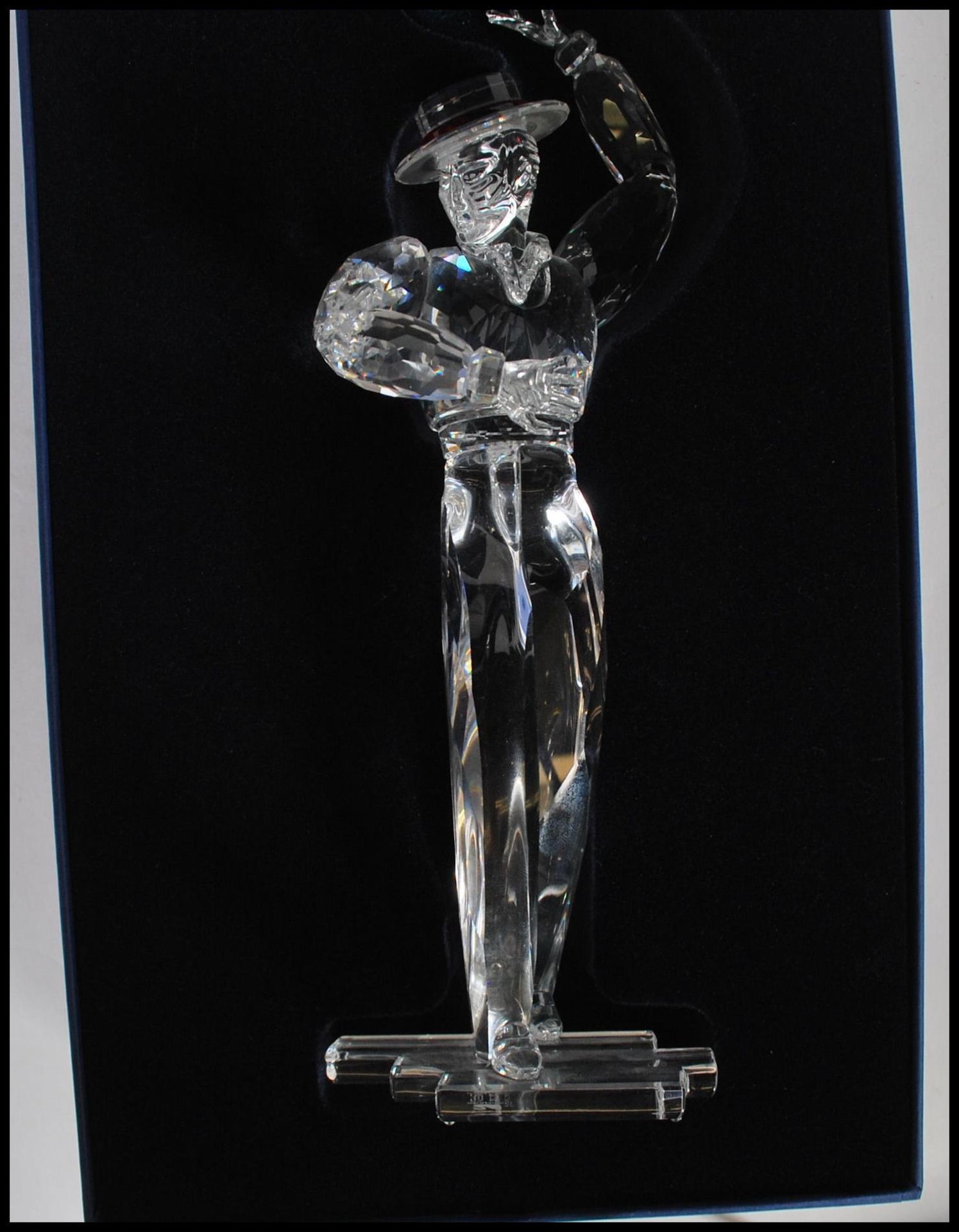 A large Swarovski cut glass crystal figurine in the form of a flamenco dancer with his arms posed, - Bild 7 aus 8