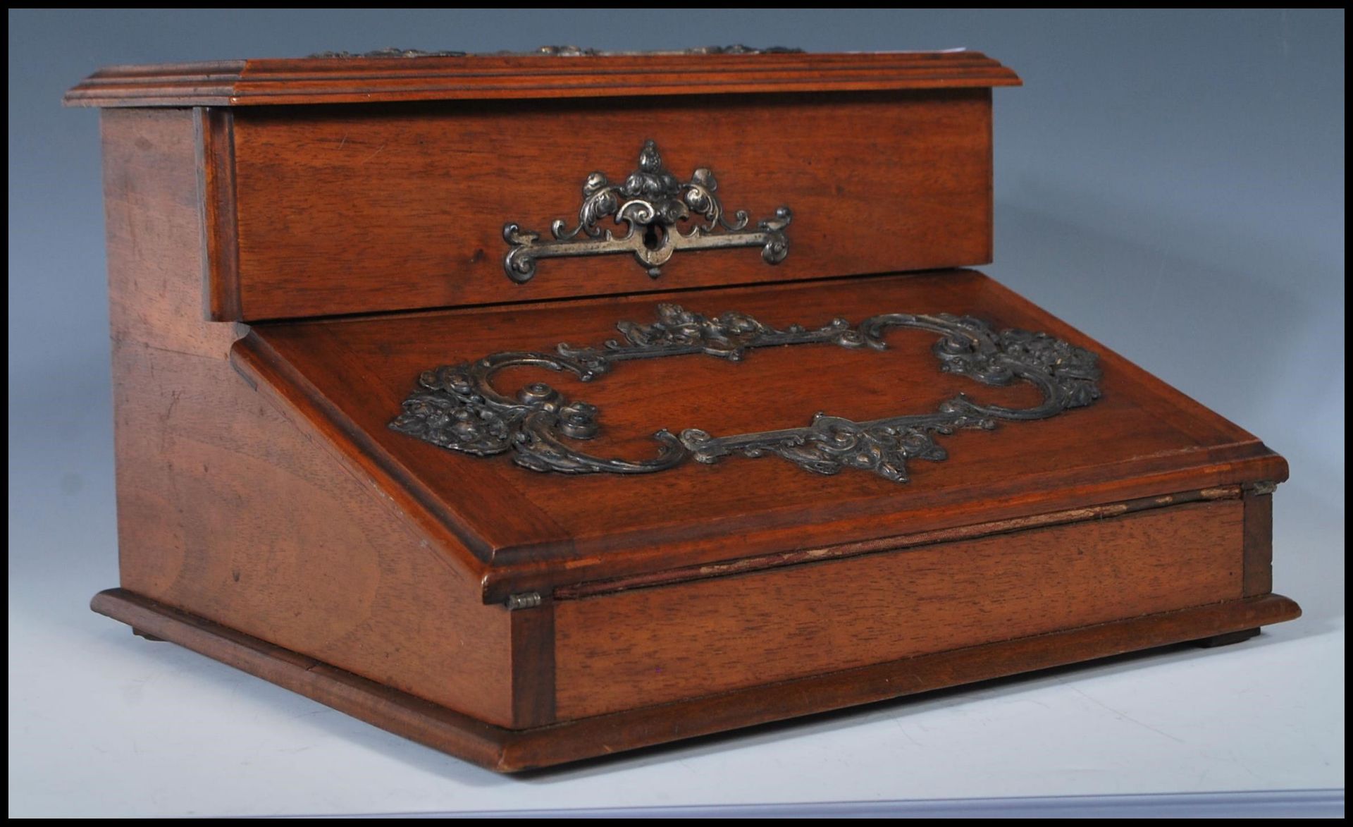 A 19th Century Victorian mahogany travelling metam