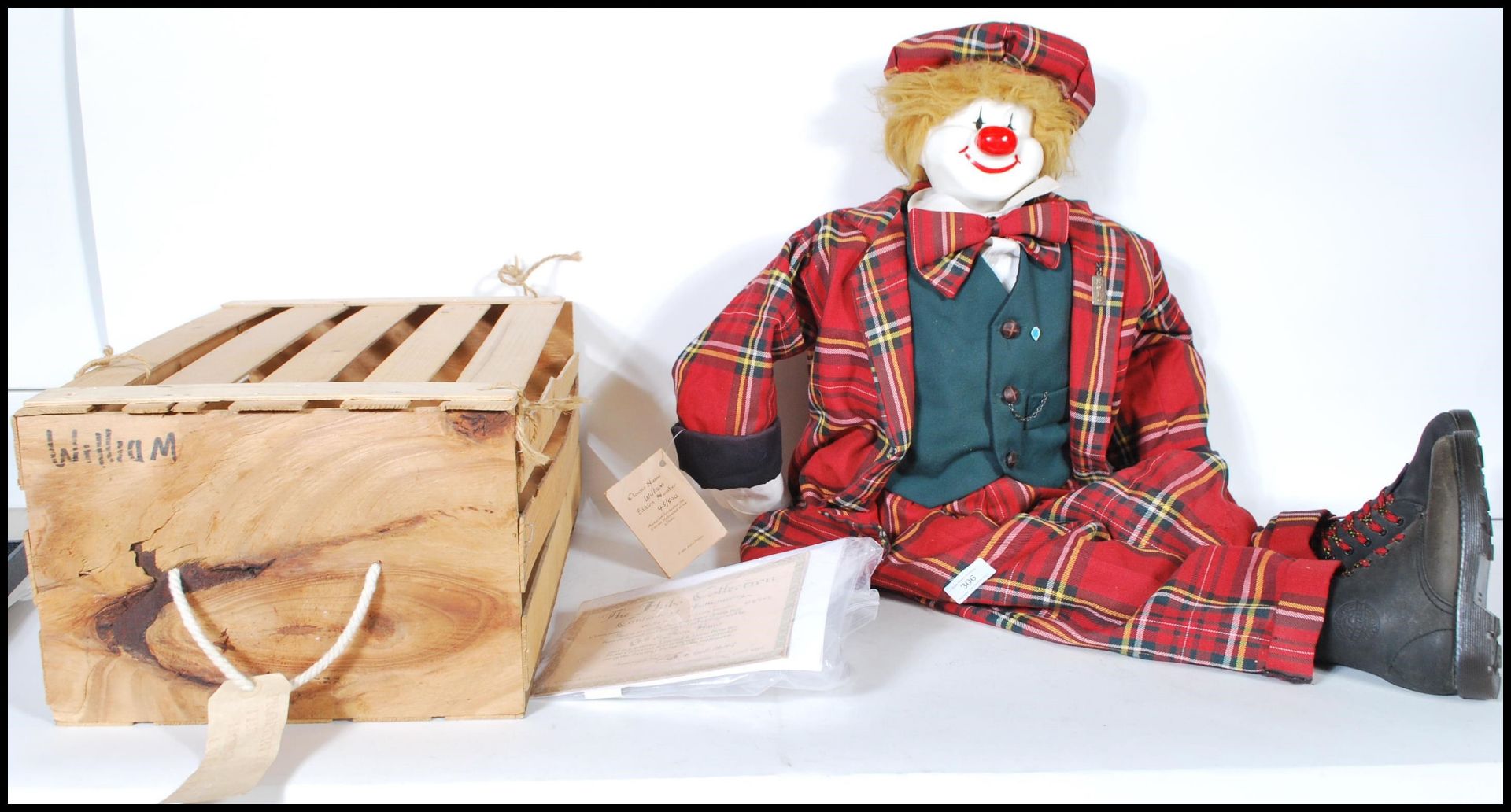 The Hobo Collection limited edition Clown designer doll. Named " William " edition number 45/500.