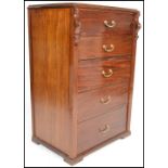 A 19th Century Victorian mahogany pedestal chest of five graduating drawers fitted with swag brass