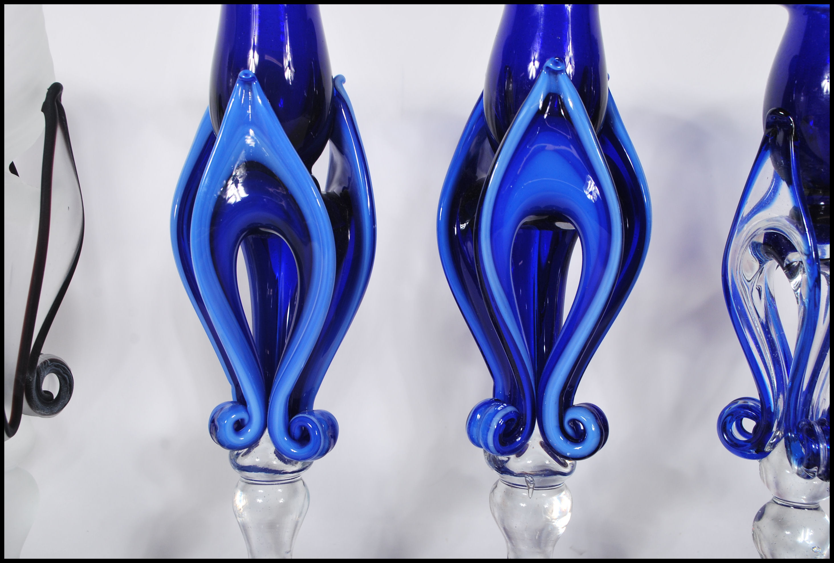 A collection of 10 Italian studio art glass candlesticks dating from the 20th century. To include - Image 10 of 15