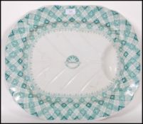 A P&O Lines ‘Caledonian’ pattern ironstone meat plate by Ridgway, Morley & Co green transfer printed