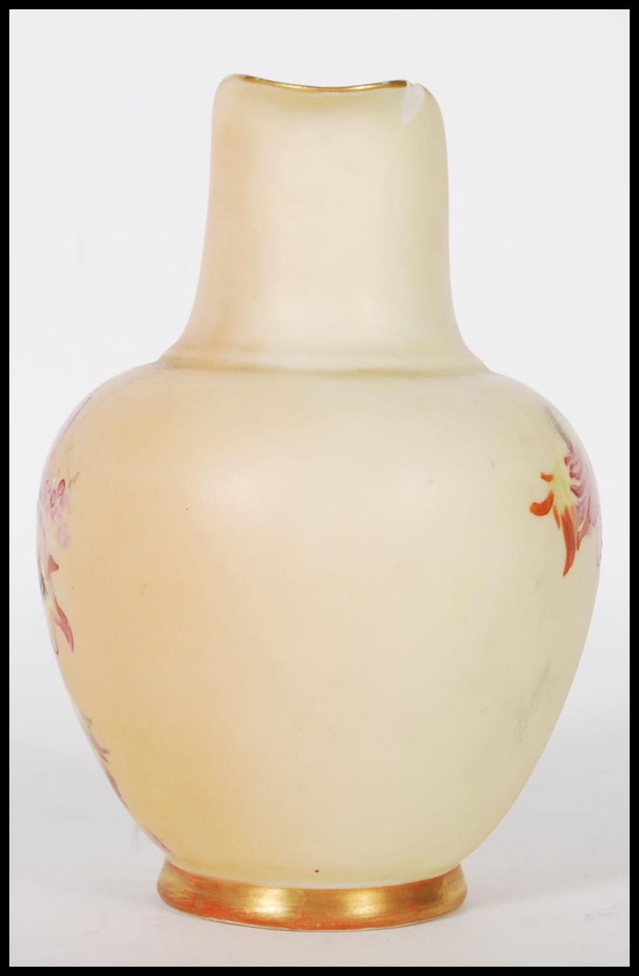 Royal Worcester - A late 19th Century antique blush ivory ceramic miniature jug of taper bulbous - Bild 2 aus 6