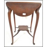 An early 20th Century Edwardian Arts & Crafts solid  mahogany drop / flap leaf occasional centre /