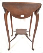 An early 20th Century Edwardian Arts & Crafts solid  mahogany drop / flap leaf occasional centre /