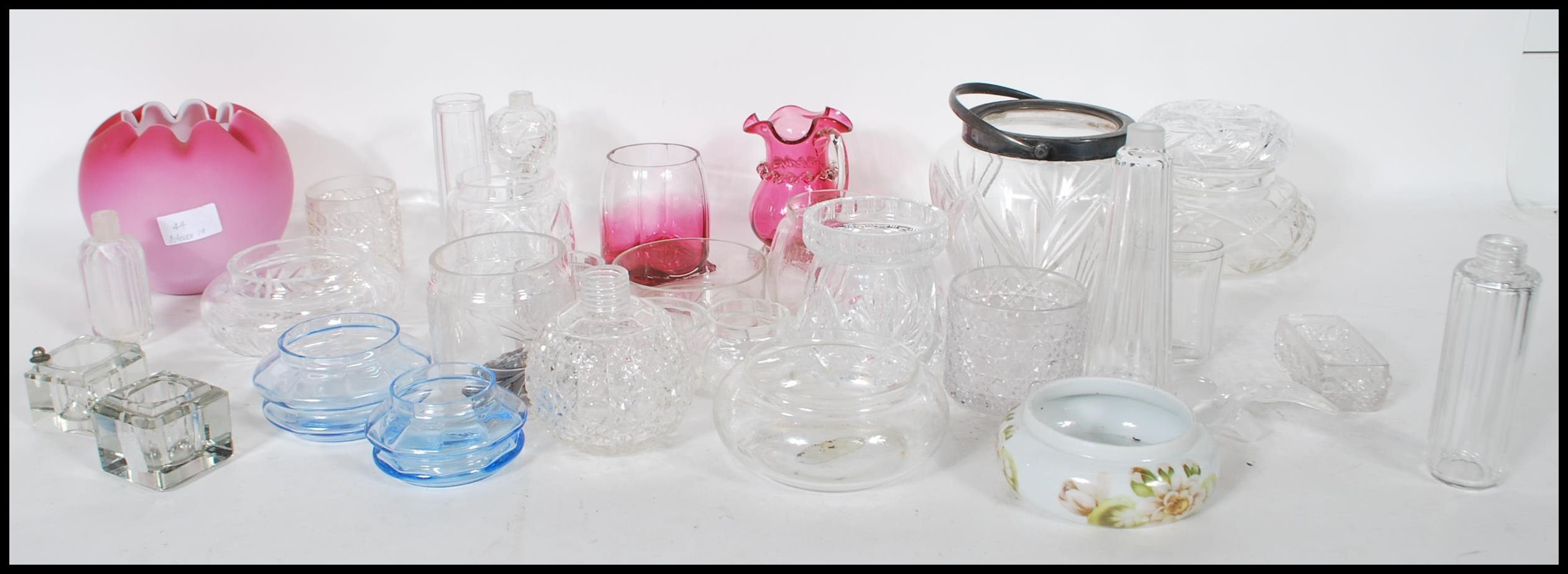 A large collection of antique and 20th Century mixed glass wares to include as selection of cut