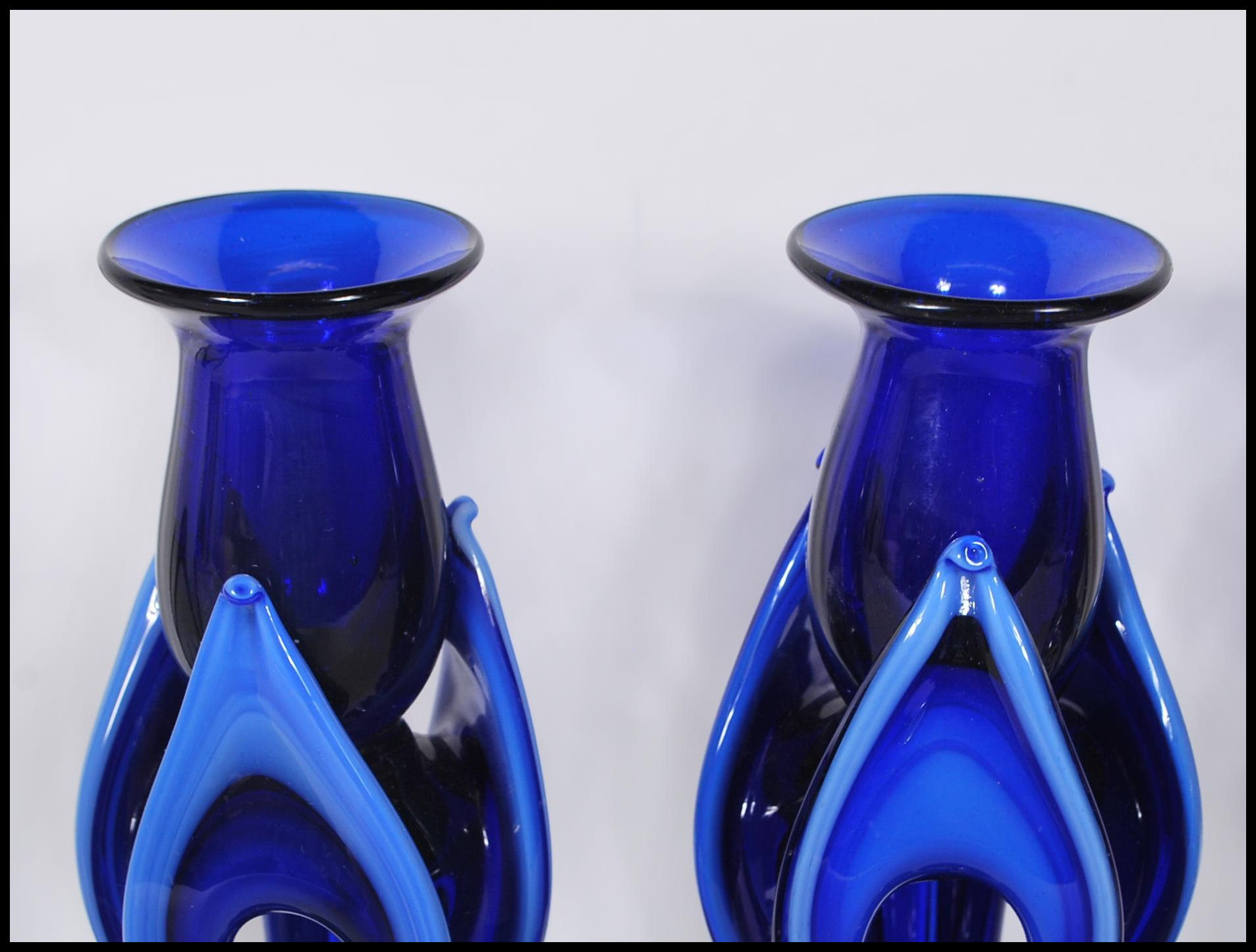 A collection of 10 Italian studio art glass candlesticks dating from the 20th century. To include - Image 12 of 15