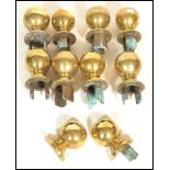 A 19th Century Victorian collection of cast brass balustrade / staircase finials of round orb