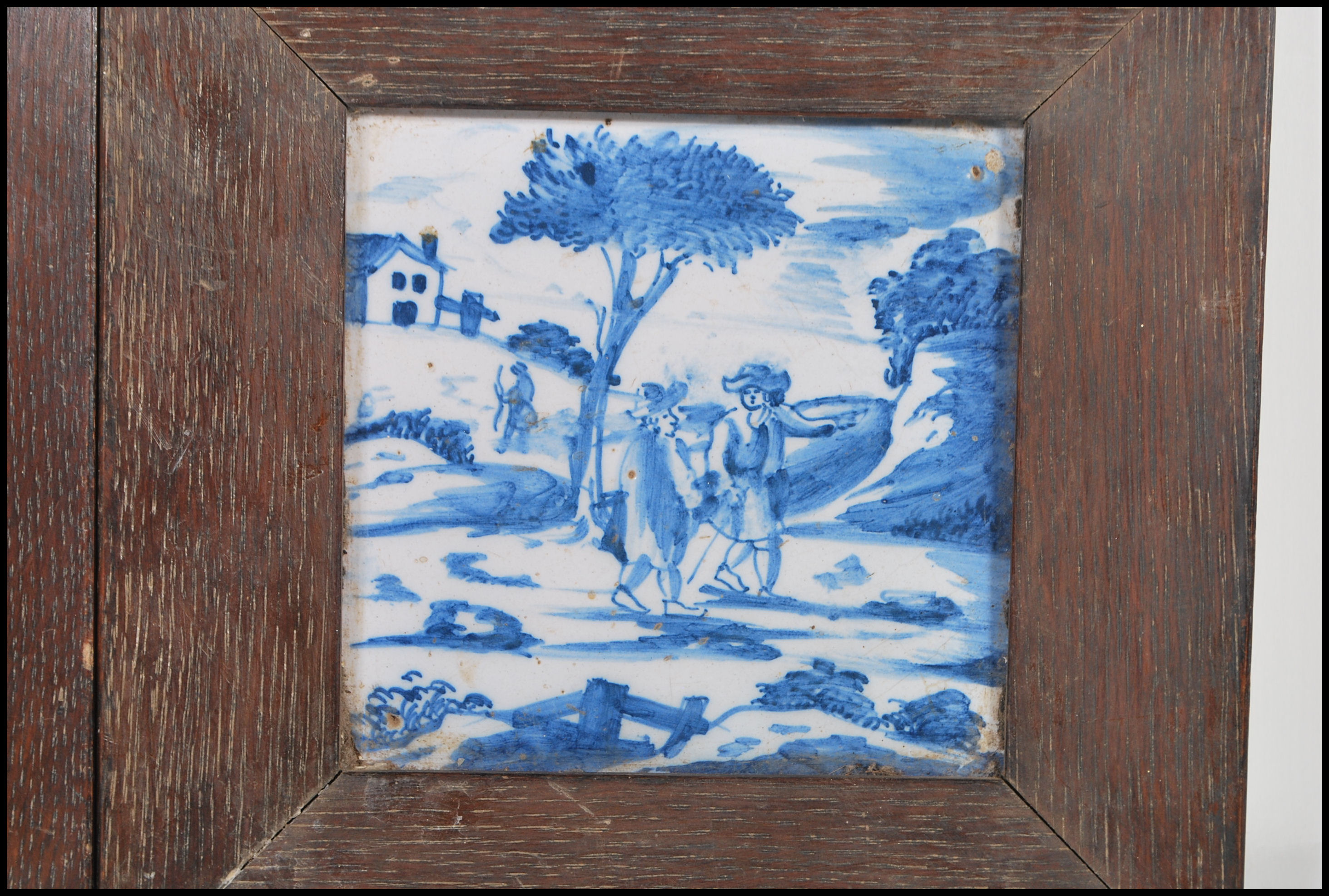 Two 18th Century Delft blue and white hand painted - Image 3 of 4