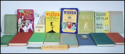 A collection of 20th Century books for cricket to