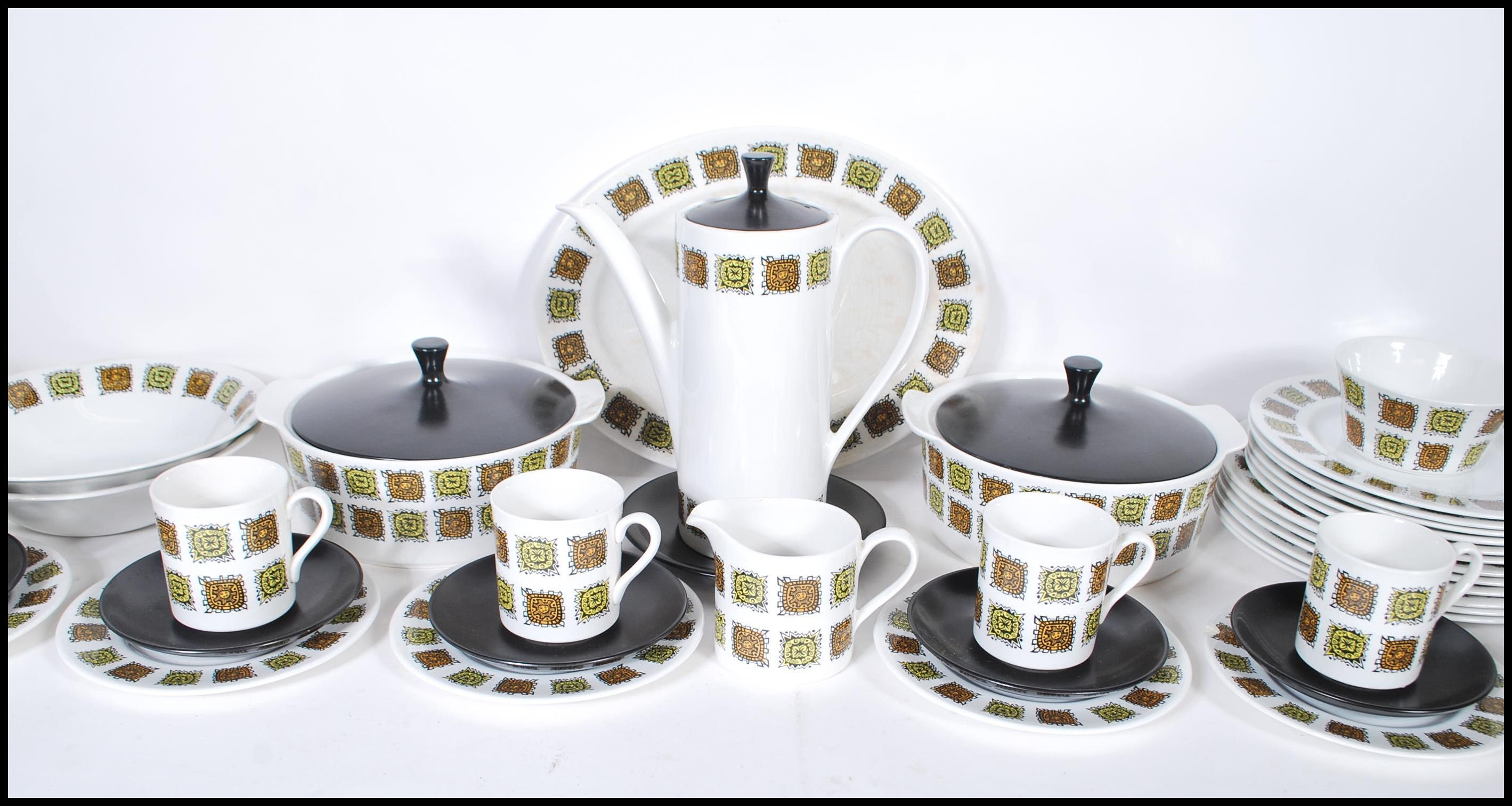 A retro 20th Century ceramic Myott coffee and dess - Image 2 of 8