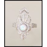 A stamped 925 silver and cz ladies Art Deco style