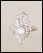 A stamped 925 silver and cz ladies Art Deco style