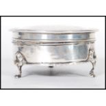 An English hallmarked dressing table trinket pot o