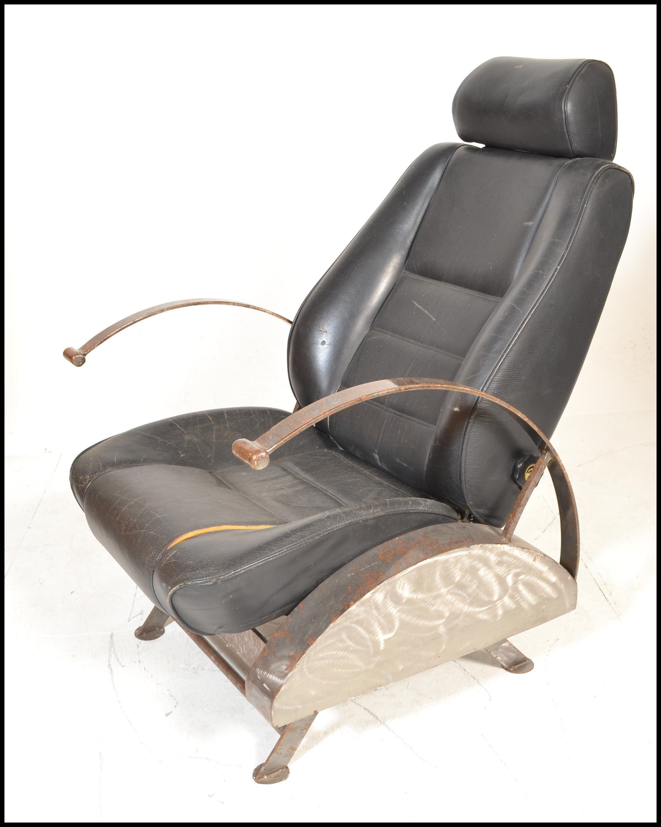 A retro 20th century car chair converted into a re - Image 4 of 6
