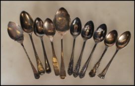 A selection of silver teaspoons to include three H