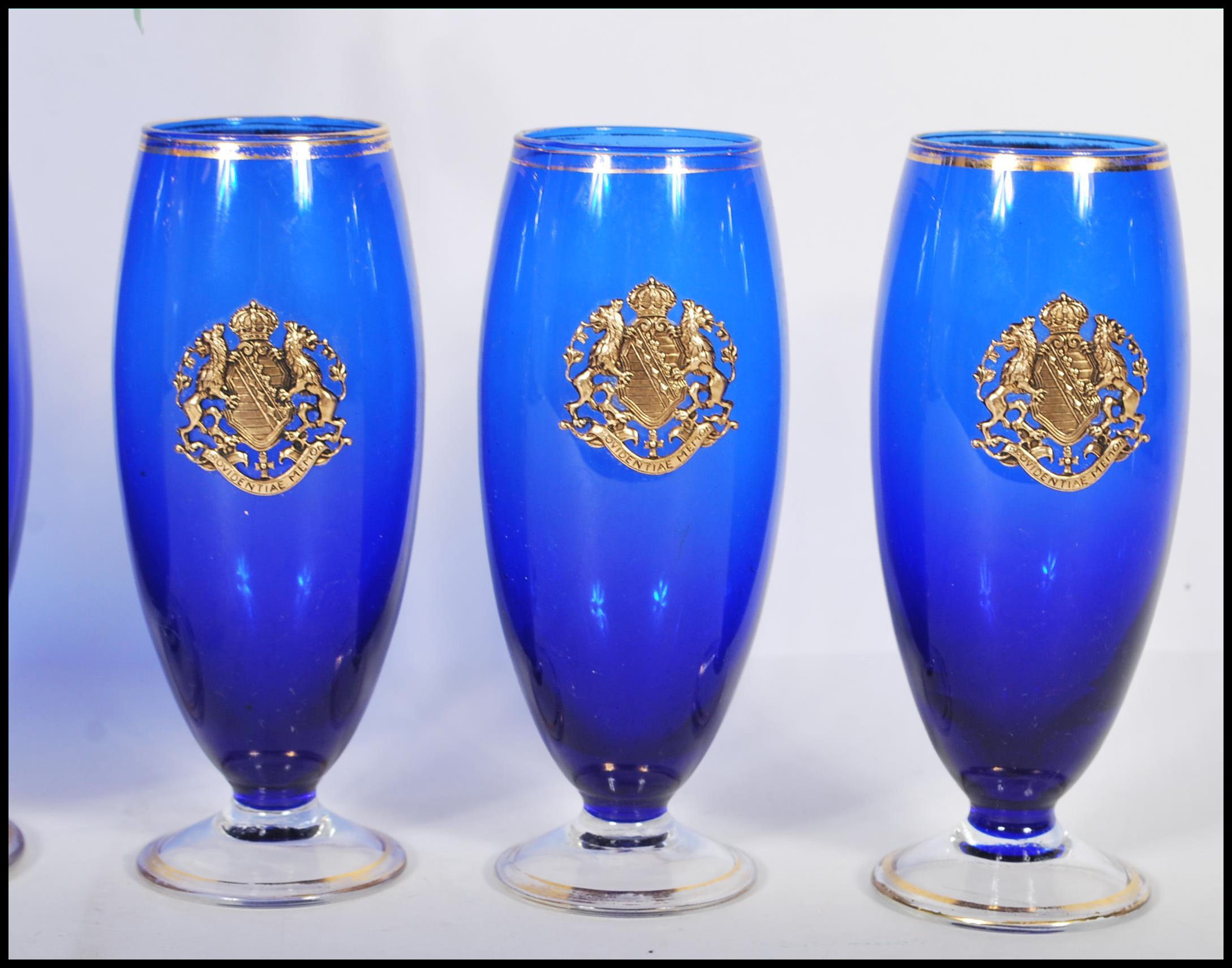 A 20th Century continental blue glass lemonade set - Image 4 of 6