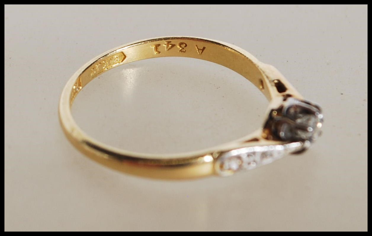 An 18ct yellow gold solitaire diamond ring having - Image 6 of 6