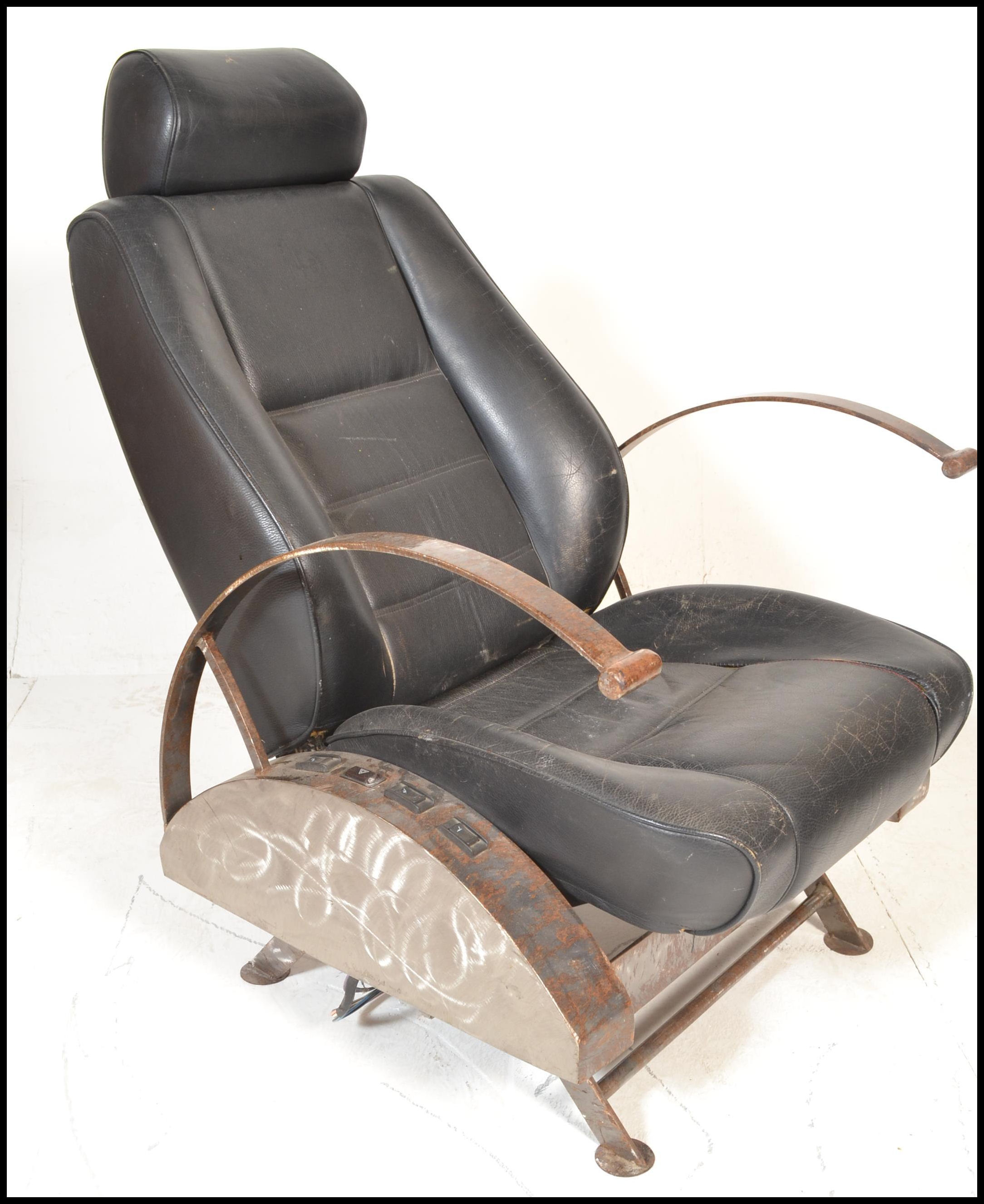 A retro 20th century car chair converted into a re - Image 2 of 6