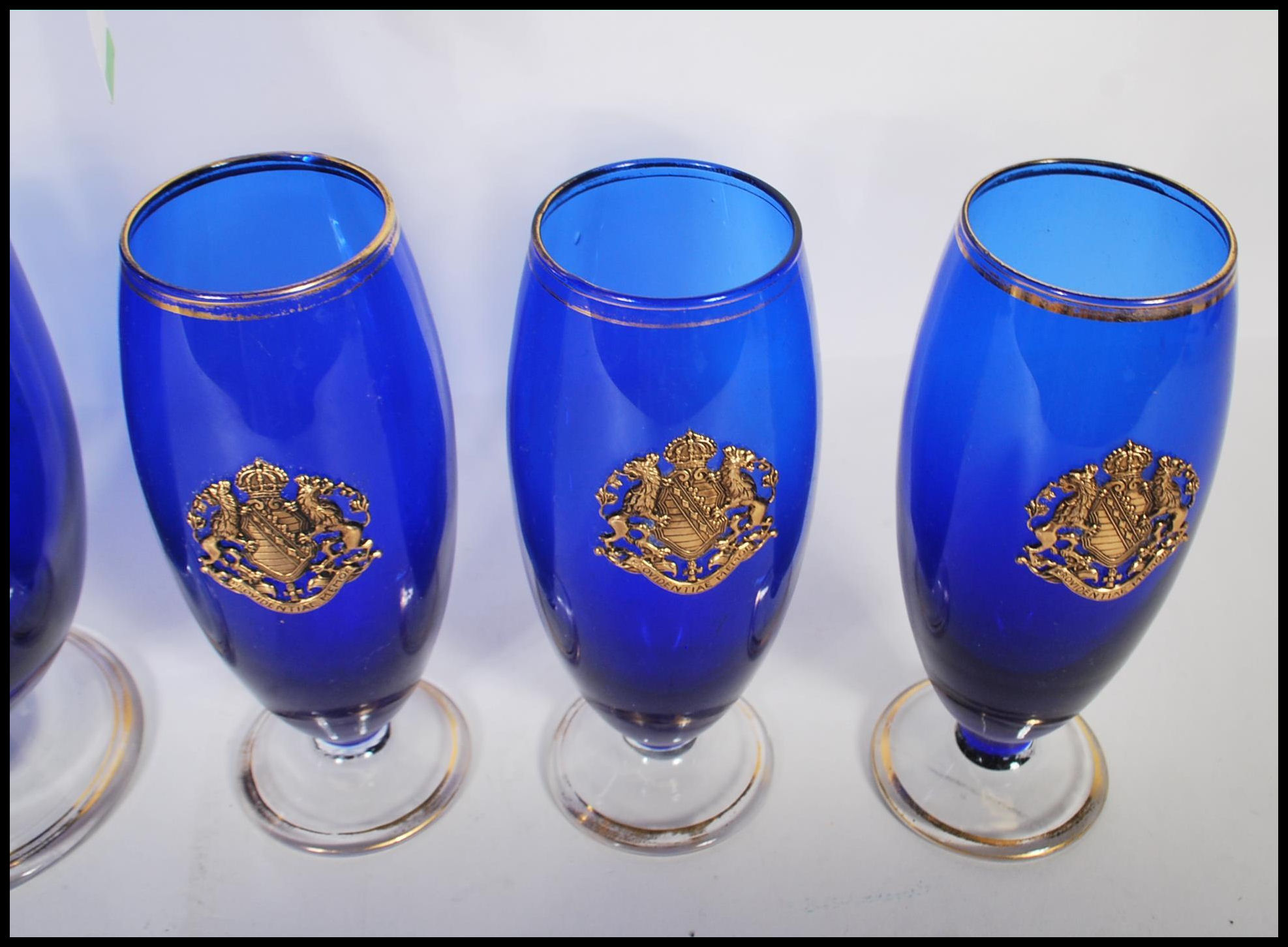 A 20th Century continental blue glass lemonade set - Image 5 of 6