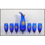 A 20th Century continental blue glass lemonade set