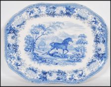 A 19th Century Spode blue and white meat platter f