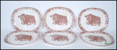 A set of six retro 20th Century Ironstone Beefeate