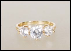 A 14ct gold English hallmarked ladies ring set wit