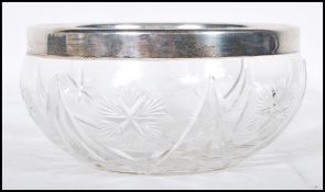 An early 20th Century cut glass centerpiece bowl h