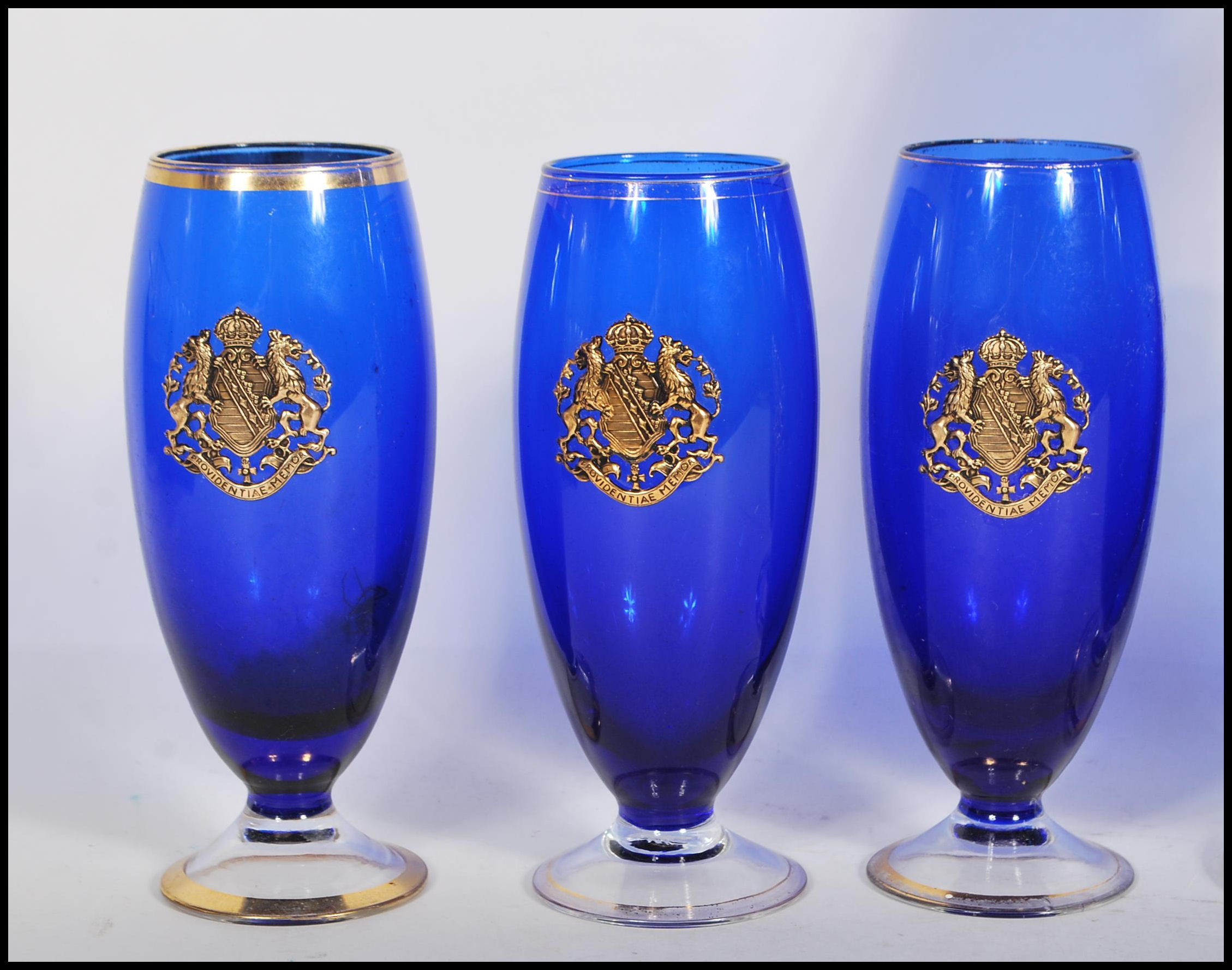 A 20th Century continental blue glass lemonade set - Image 2 of 6