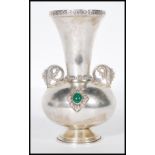 A 900 cast silver vase having a bulbous body with