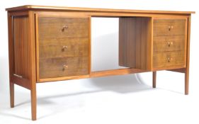 1960'S RETRO VINTAGE TEAK & AFROMOSIA TWIN PEDESTAL OFFICE DESK