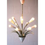 ORIGINAL 1950'S ITALIAN DESIGNER TOLEWARE CHANDELIER