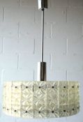 1970'S RETRO VINTAGE FACETED PANEL CEILING LIGHT FIXTURE