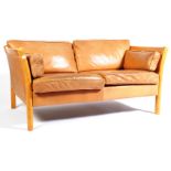 STOUBY 1970'S DANISH LEATHER TWO SEATER SOFA SETTEE