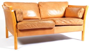 STOUBY 1970'S DANISH LEATHER TWO SEATER SOFA SETTEE