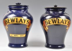 DOULTON LAMBETH BEWLAY'S NAVY CUT ADVERTISING TOBACCO JARS