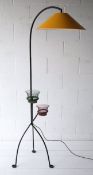 RARE 1950'S FLOOR STANDING LAMP WITH TWIN PLANTERS TO BASE