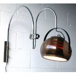 STUNNING 1960'S ITALIAN RETRO VINTAGE DOUBLE ARC WALL LAMP
