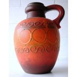 WEST GERMAN 1960'S LARGE STUDIO ART POTTERY FLOOR VASE