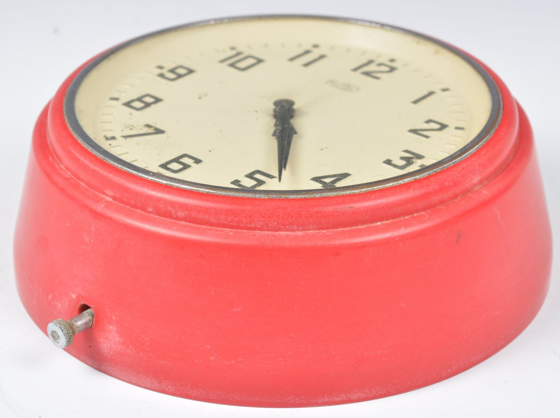 ORIGINAL 1950'S METAMEC ELECTRIC RED BAKELITE WALL CLOCK - Bild 3 aus 3
