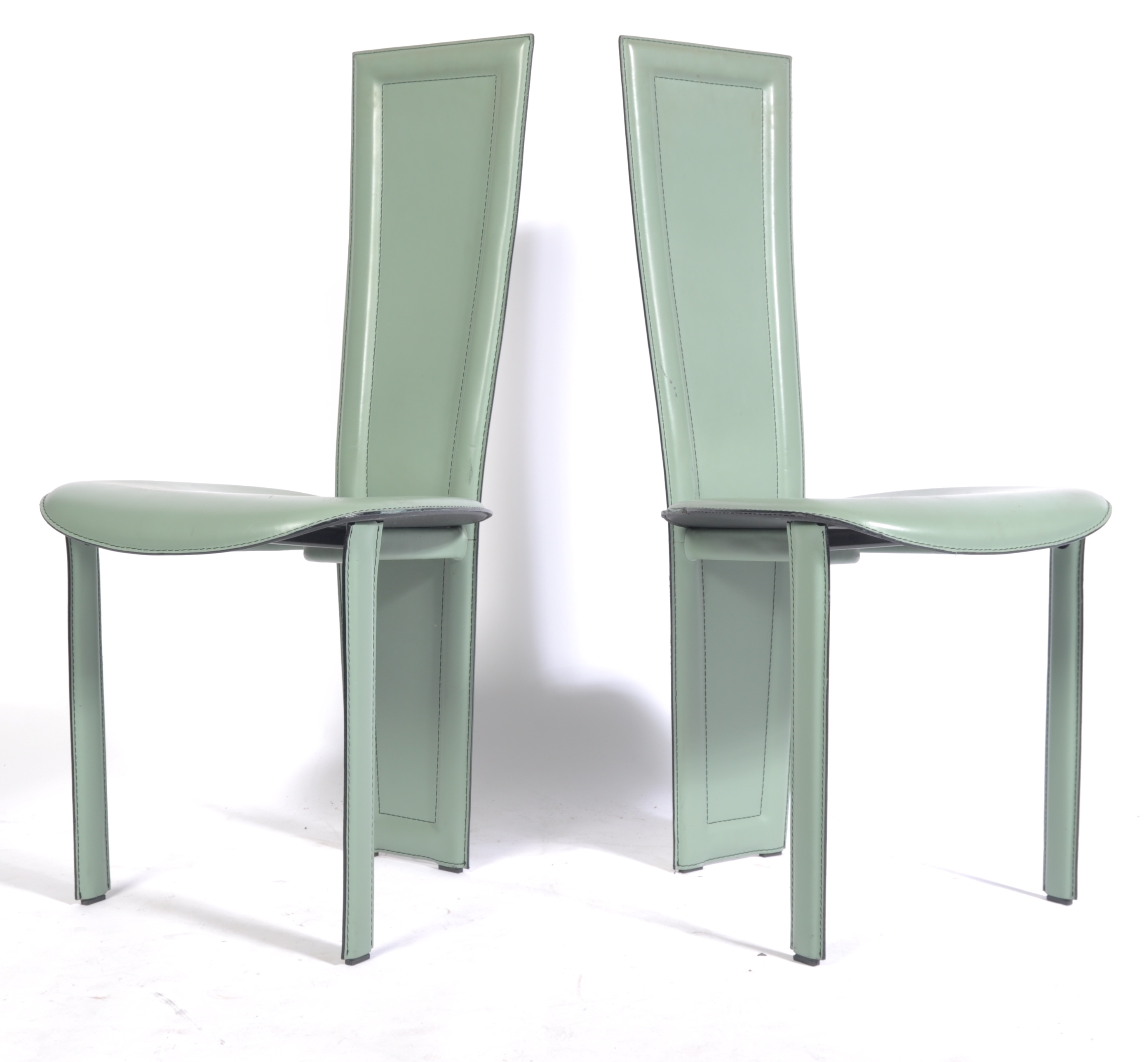 QUIA ITALIAN MINT GREEN LEATHER DINING CHAIRS - Image 6 of 8