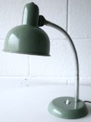 ORIGINAL 1950'S GREEN ENAMEL INDUSTRIAL DESK LAMP