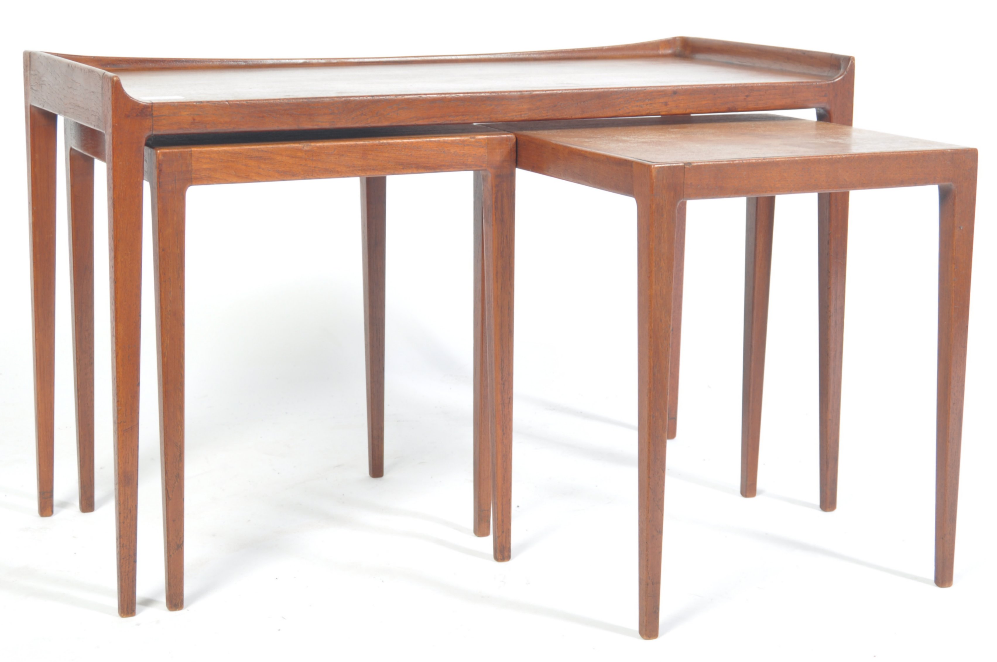 JASON MOBLER 1960'S DANISH TEAK WOOD NESTING TABLE - Image 3 of 5