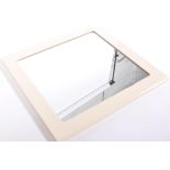 BRITISH 1970'S RETRO VINTAGE WHITE PLASTIC MOULDED WALL MIRROR